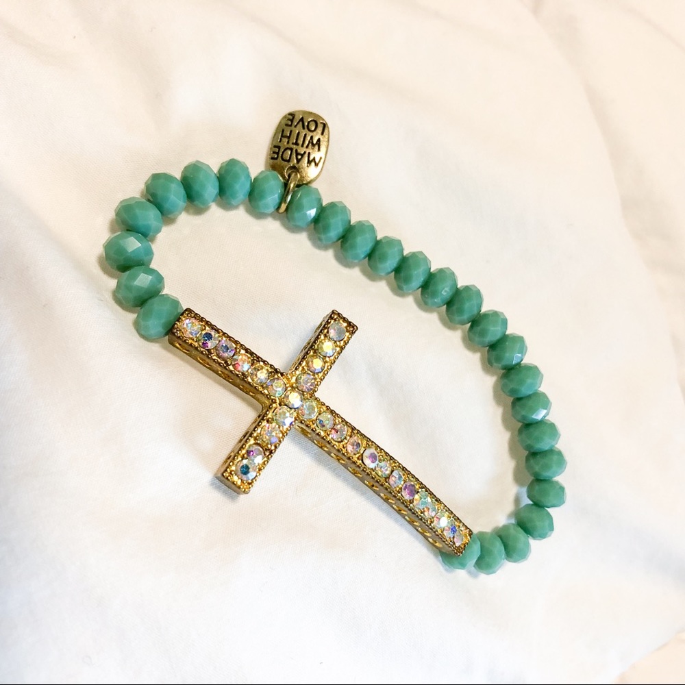 Handmade Turquoise Cross Bracelet (BOGO FREE)